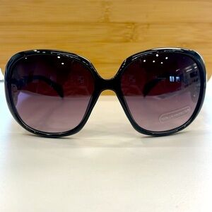 Brand New Round Oversized Black Sunglasses Purple Ombre Fade Lens Celtic Knot